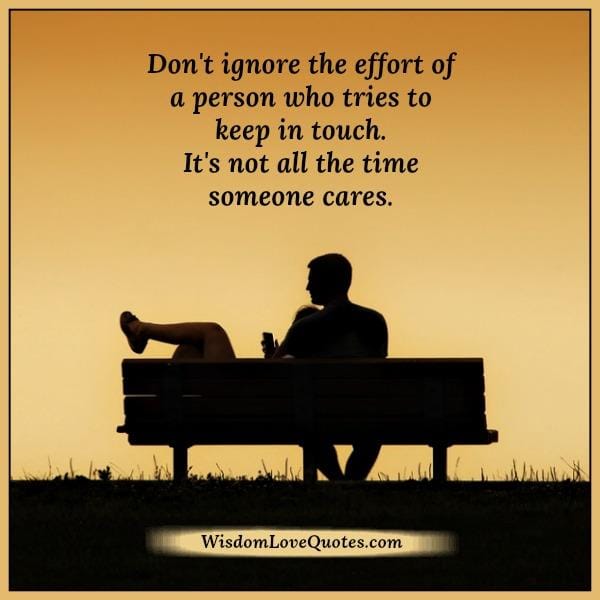 It's not all the time someone cares