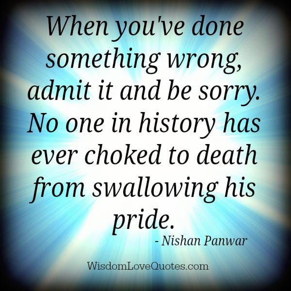 When you've done something wrong