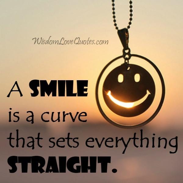A smile is a curve that sets everything straight