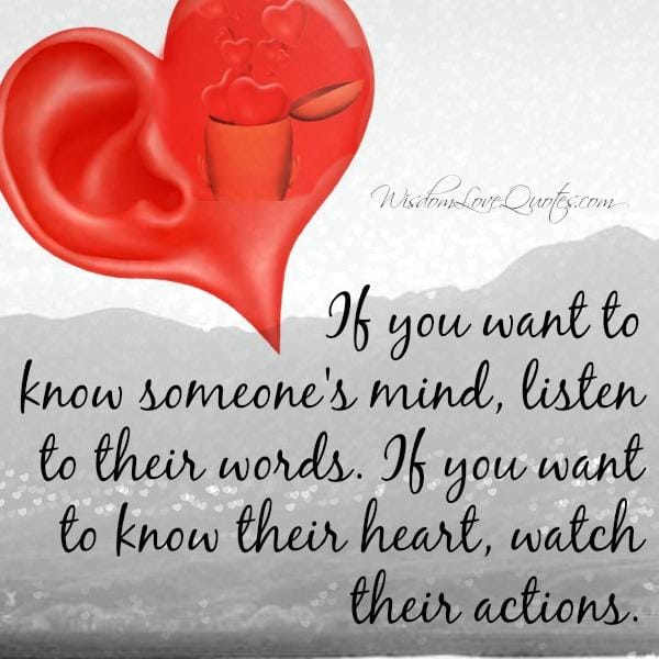 If you want to know someone's mind