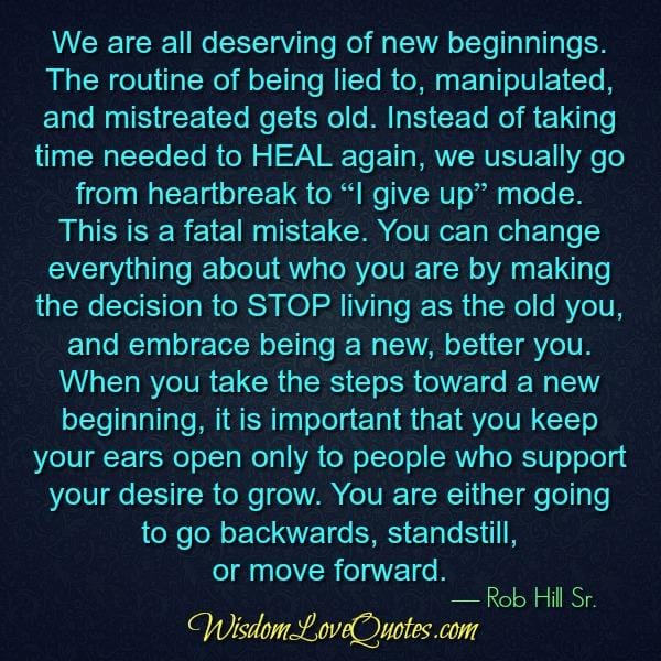 We are all deserving of new beginnings