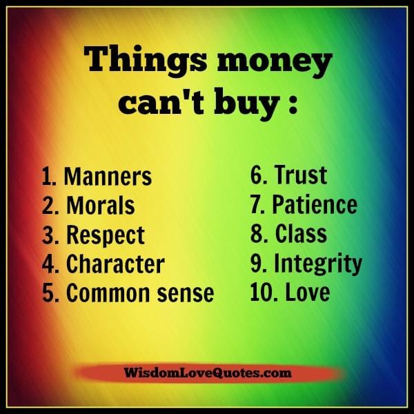 Things money can't buy in life