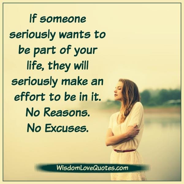 If someone wants to be part of your life