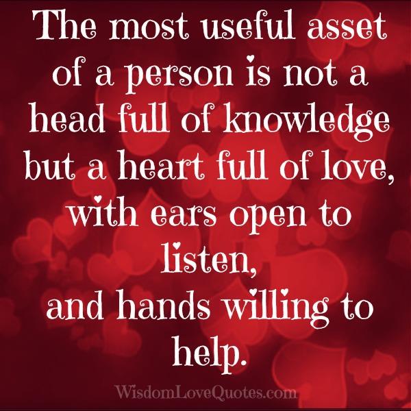 The most useful asset of a person