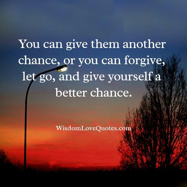 Let go & give yourself a better chance