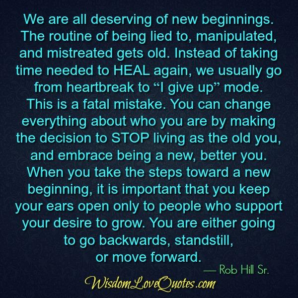 We are all deserving of new beginnings