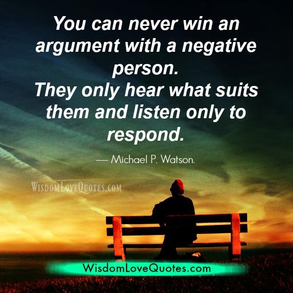 Negative person listen only to respond