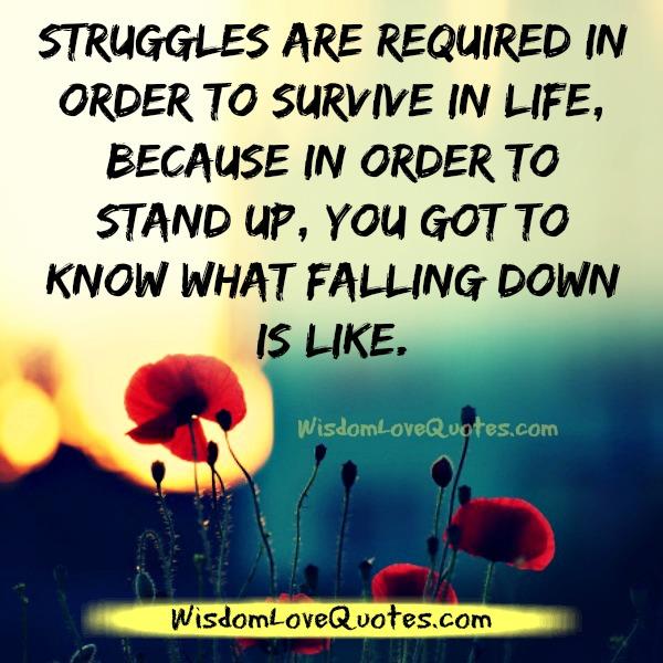 Struggles are required to survive in life