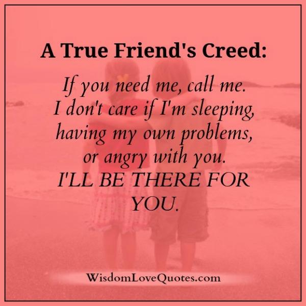 A True Friend’s Creed