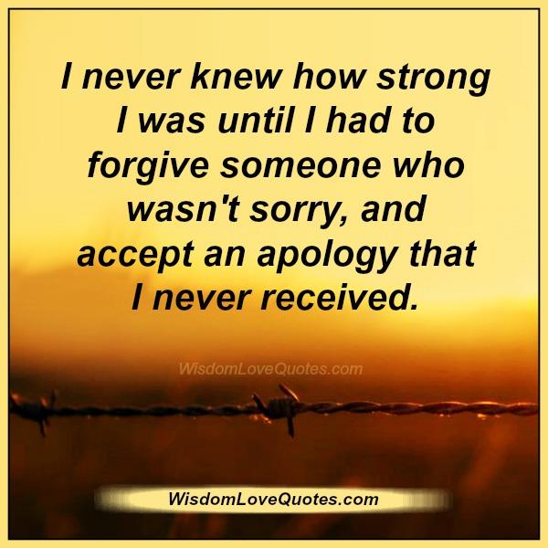 Forgiving someone who wasn’t sorry