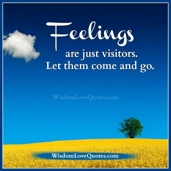 Feelings are just visitors, let them come & go