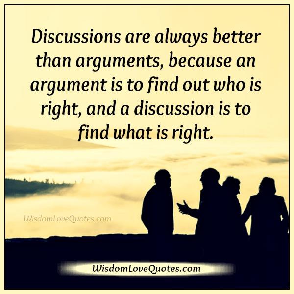 Argument is to find out who is right